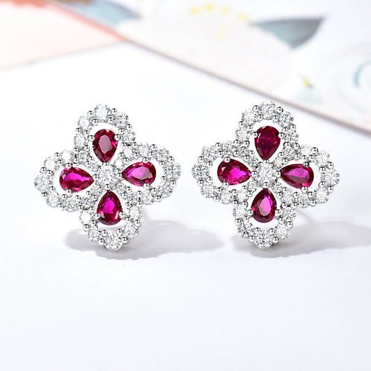 [Chau]LOOP EARRINGS FULL MOTIF DIAMOND 16MM SILVE