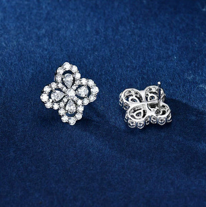 [Chau]LOOP EARRINGS FULL MOTIF DIAMOND 16MM SILVE