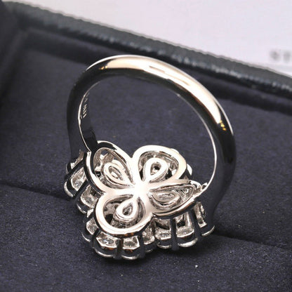 [Chau]LOOP RING FULL MOTIF DIAMOND 16MM SILVE