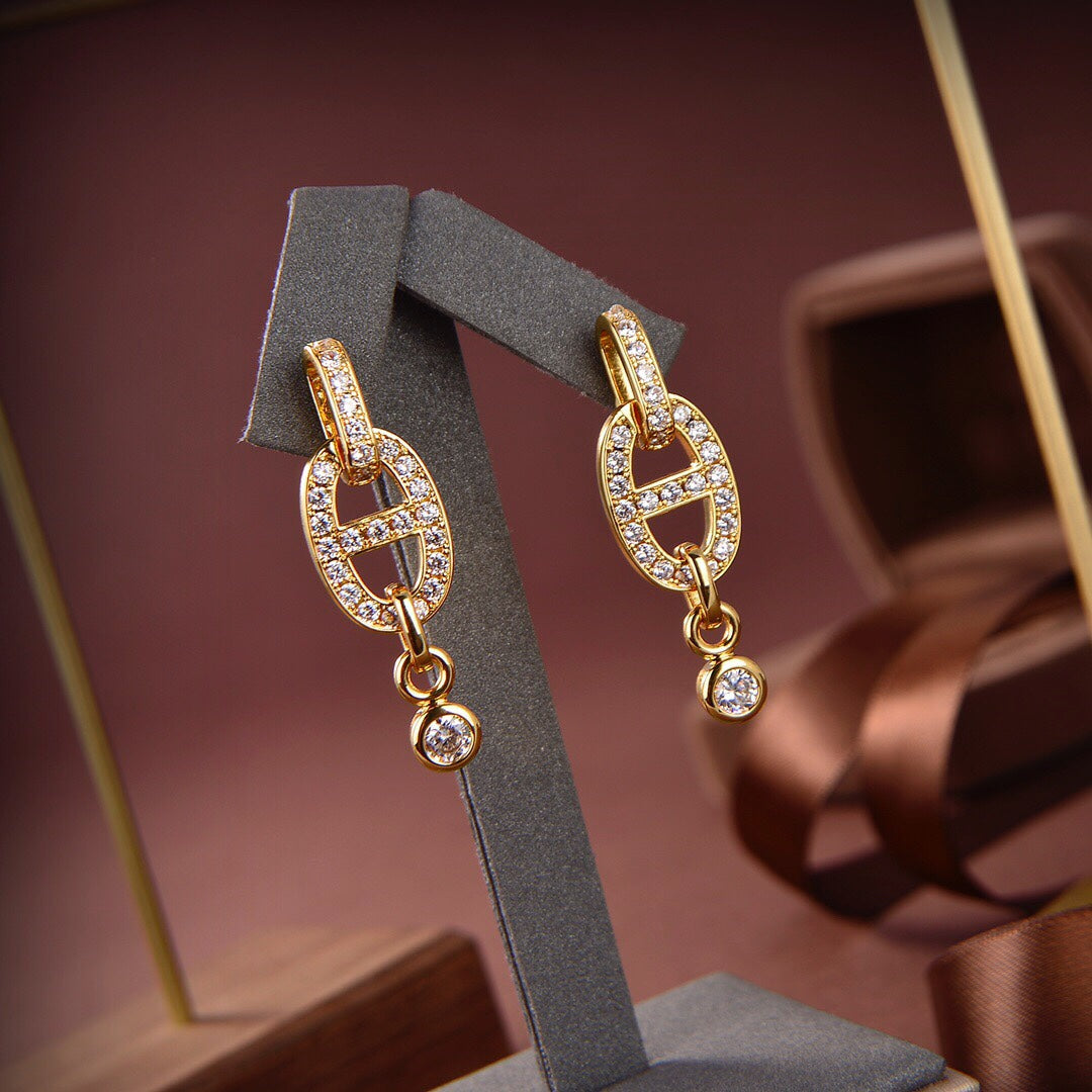 [Hmes]HM CHAINE DIAMOND EARRINGS