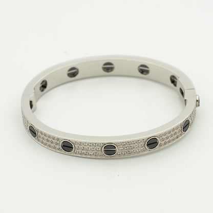 [CAT]LOVE BRACELET 6.1MM DIAMOND-PAVED CERAMIC