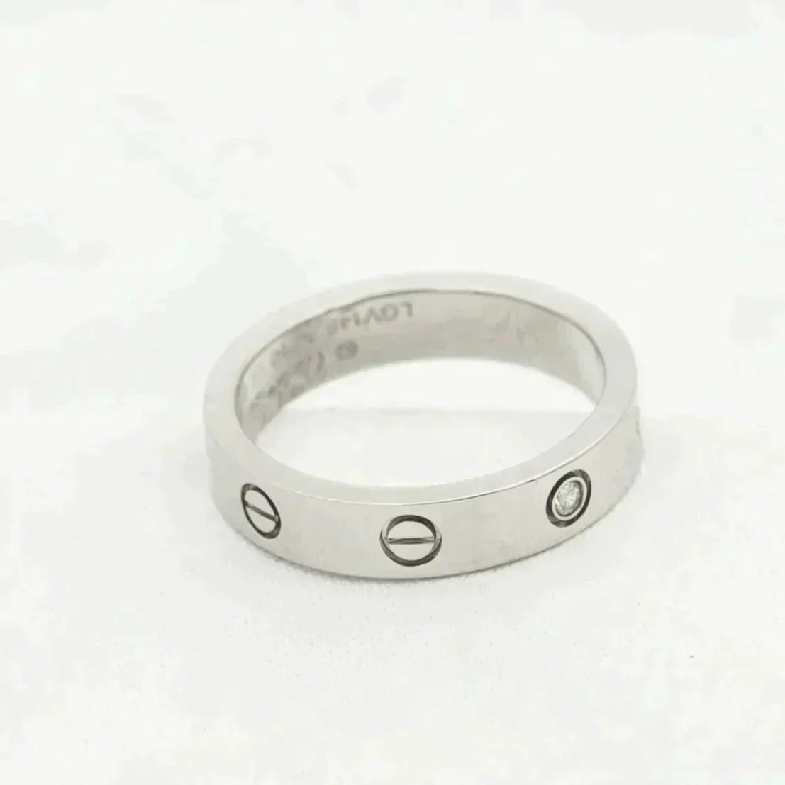 [CAT]LOVE RING 4MM 1 DIAMOND SILVER