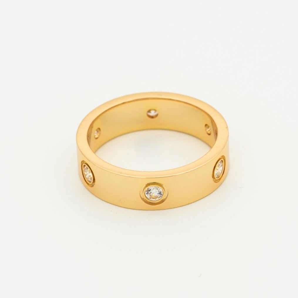 [CAT]LOVE RING 5.5MM 6 DIAMONDS PINK GOLD