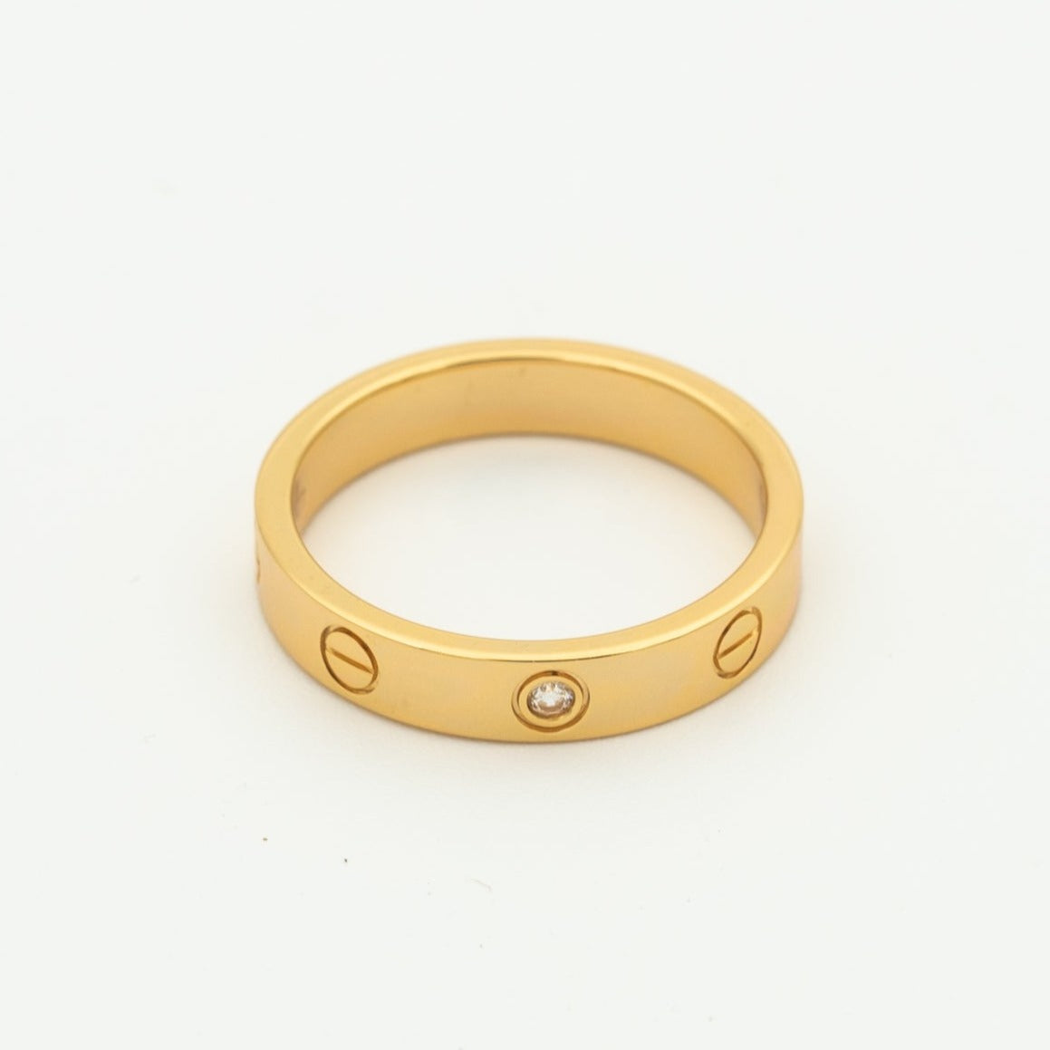 [CAT]LOVE RING 4MM 1 DIAMOND PINK GOLD