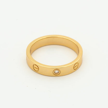 [CAT]LOVE RING 4MM 1 DIAMOND PINK GOLD