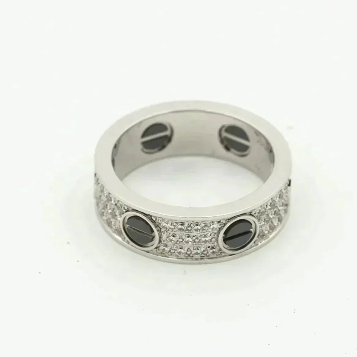 [CAT]LOVE RING 5.5MM DIAMONDS PAVED CERAMIC