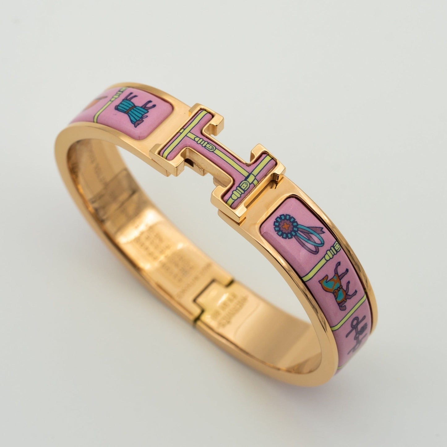 [Hmes]H PINK GOLD BRACELET PINK CERAMIC