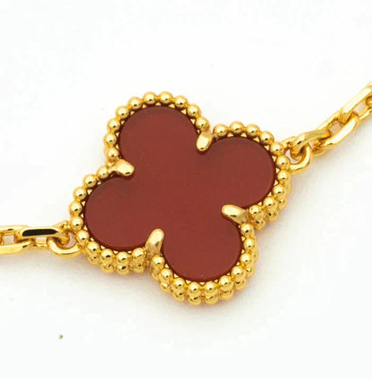 [VCA]CLOVER  5 MOTIFS CARNELIAN GOLD BRACELET