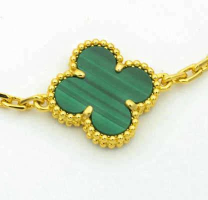 [VCA]CLOVER  5 MOTIF MALACHITE DIAMOND BRACELET