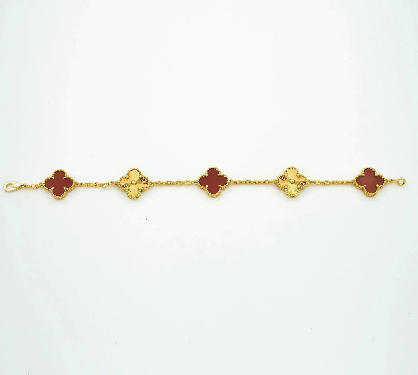 [VCA]CLOVER  5 MOTIFS CARNELIAN GOLD BRACELET