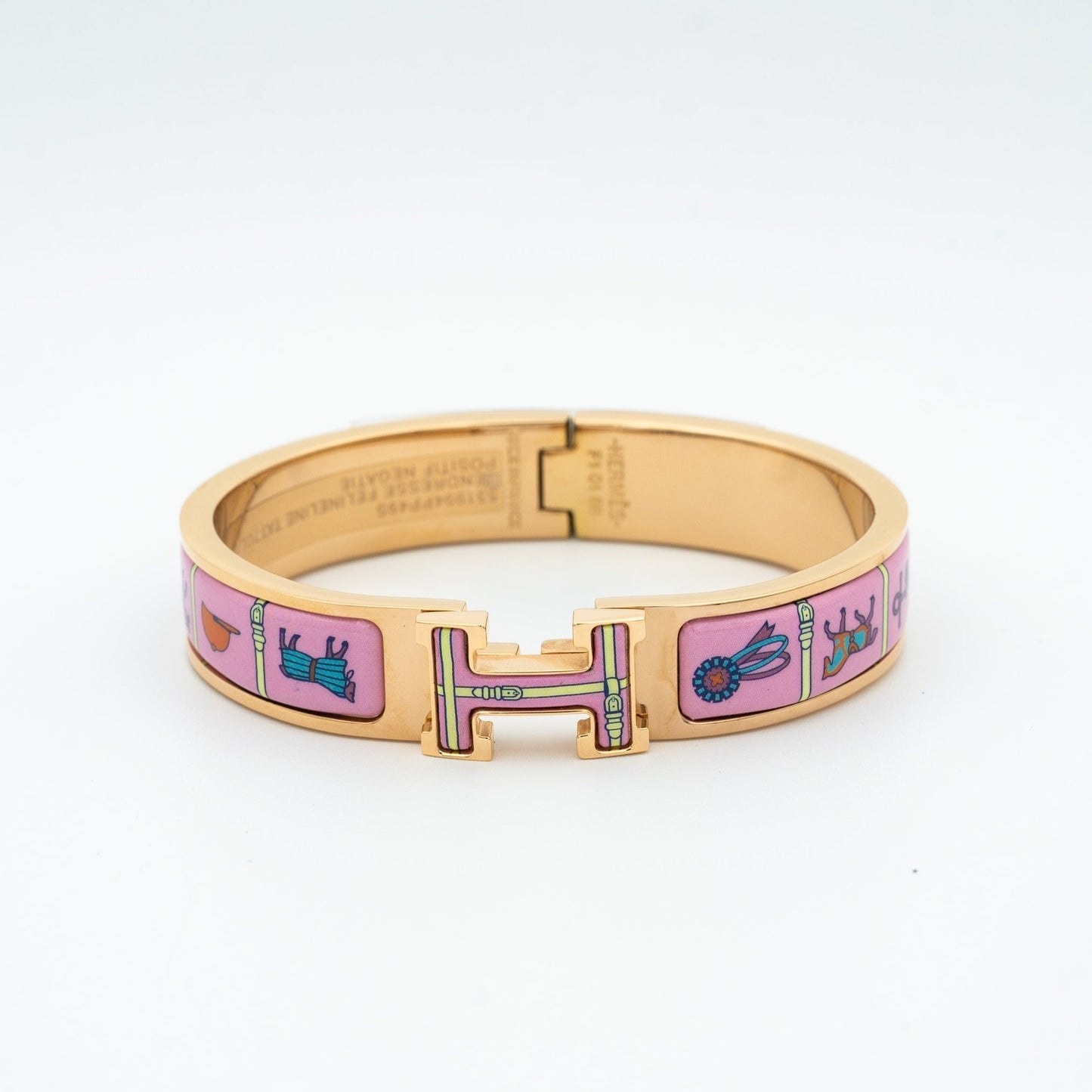 [Hmes]H PINK GOLD BRACELET PINK CERAMIC