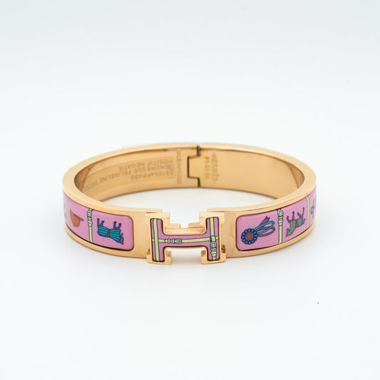 [Hmes]H PINK GOLD BRACELET PINK CERAMIC