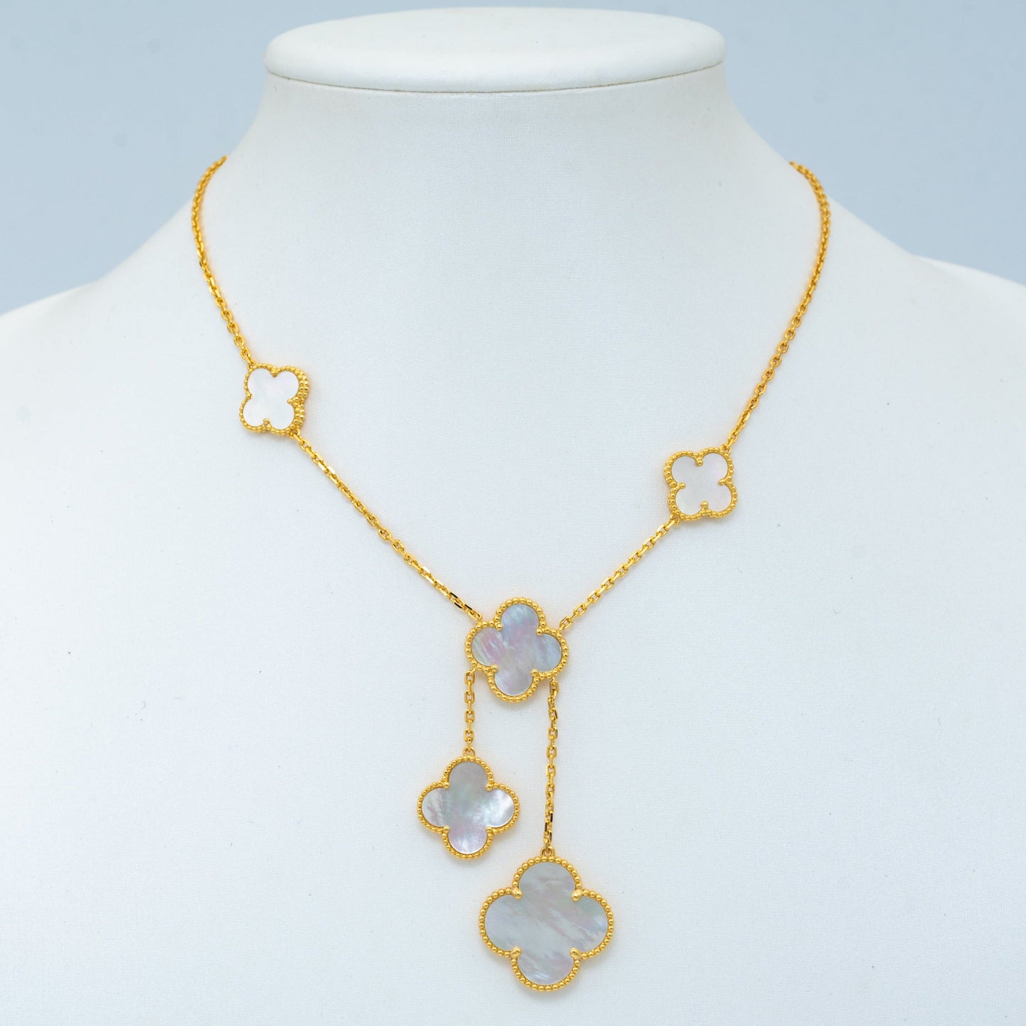 [VCA]CLOVER MOTHER OF PEARL NECKLACE 6 MOTIF