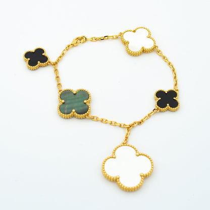 [VCA]CLOVER BRACELET 5 MOTIFS ONYX MOP