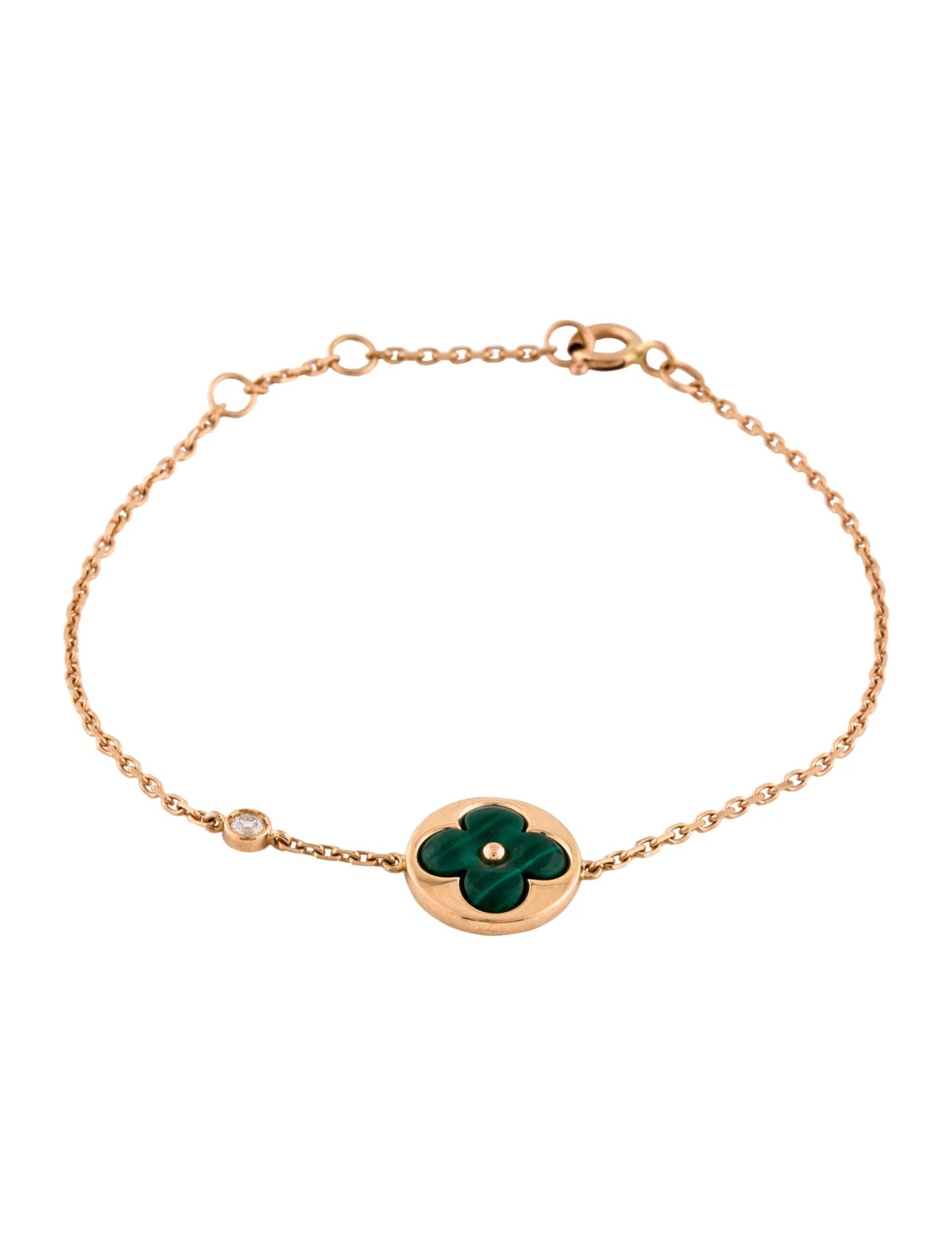 [Loui]SUN MALACHITE 1 DIAMOND PINK GOLD BRACELET