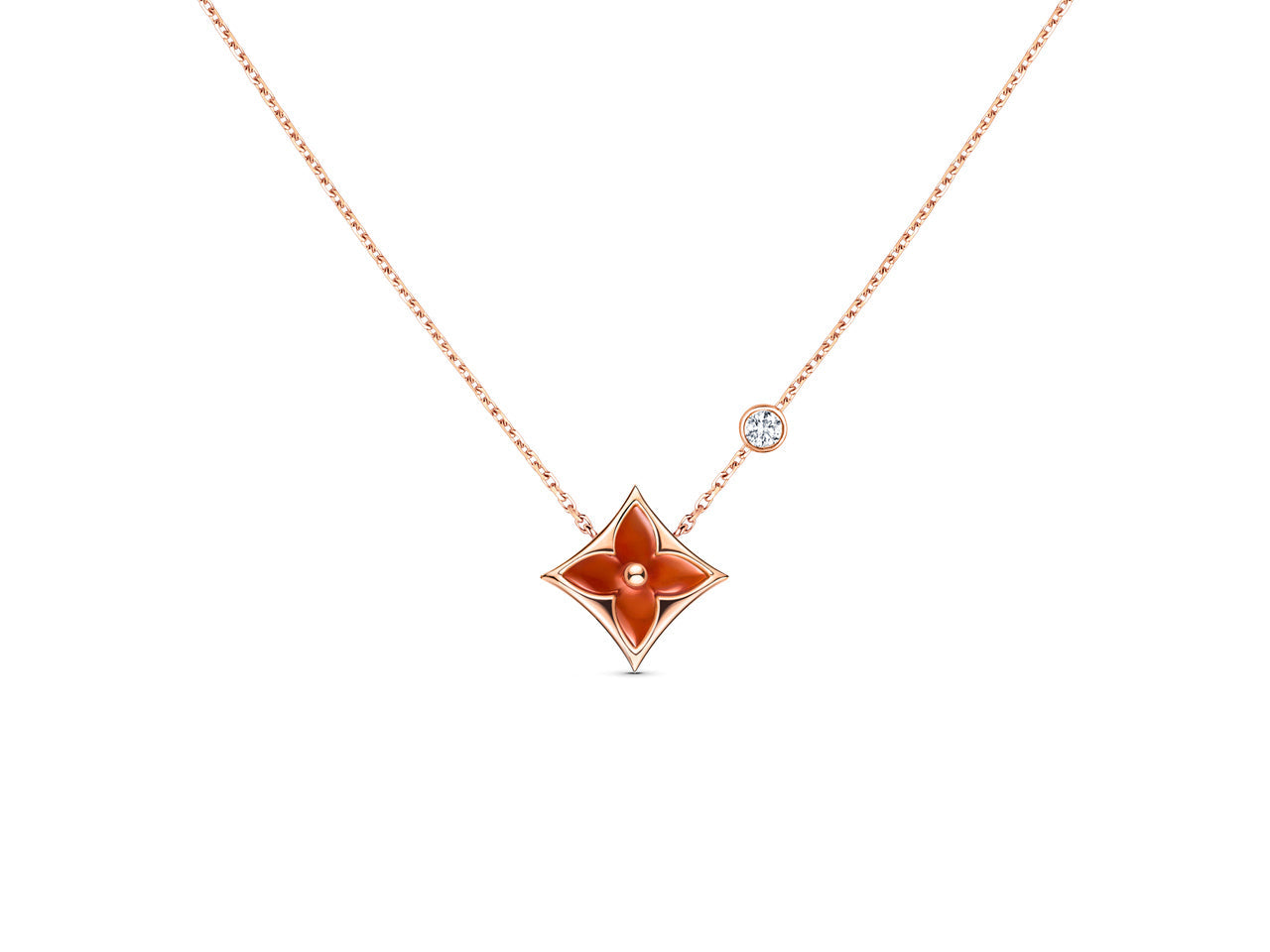 [Loui]STAR NECKLACE PINK GOLD 1 DIAMOND