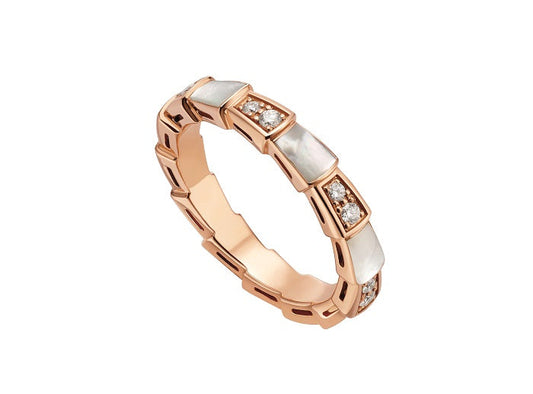 [Blar]SERPENTI RING PINK GOLD DIAMOND MOP 3MM