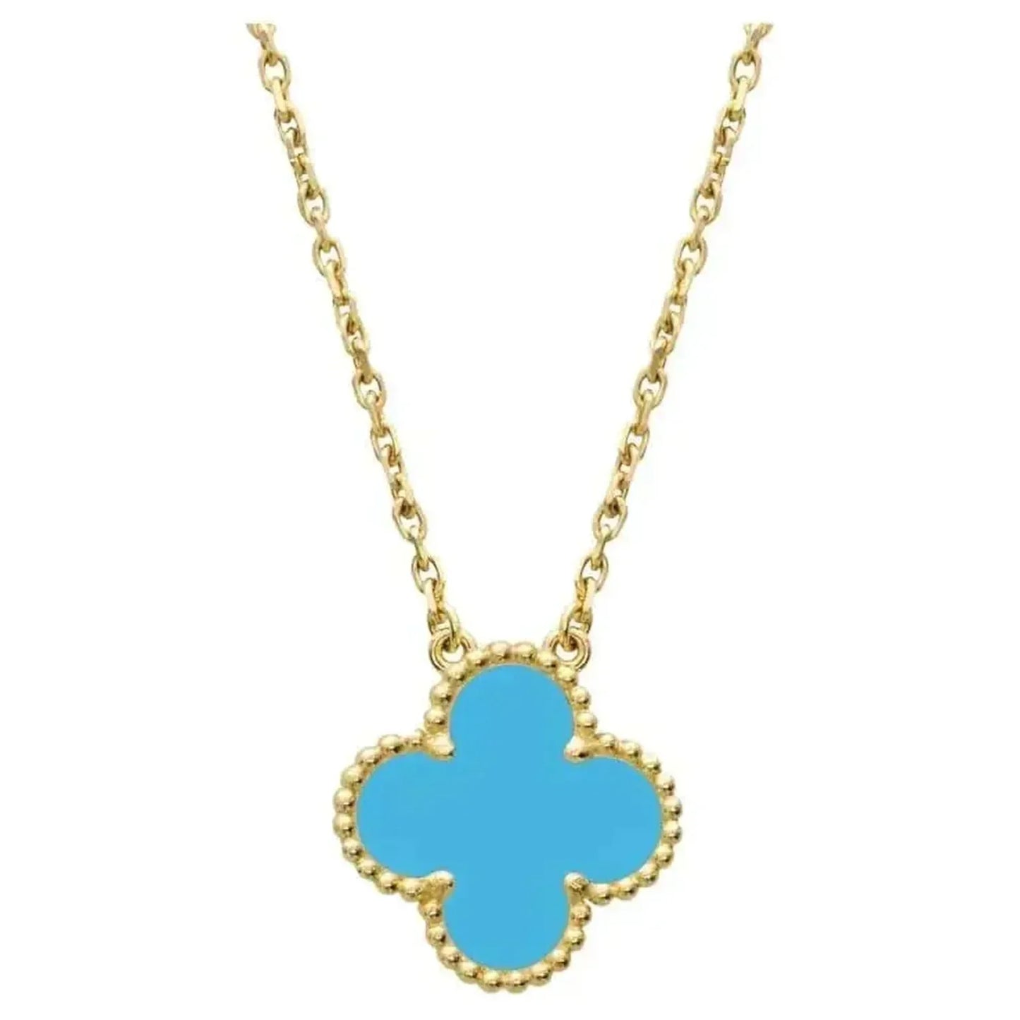 [VCA]CLOVER 15MM VINTAGE TURQUOISE NECKLACE