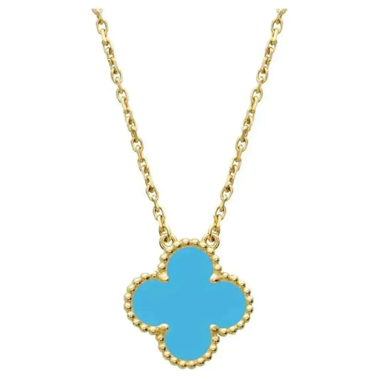 [VCA]CLOVER 15MM VINTAGE TURQUOISE NECKLACE