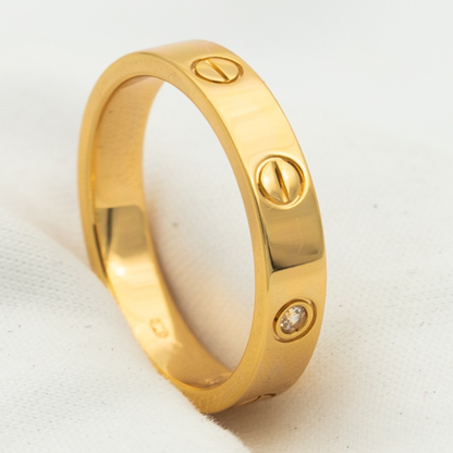 [CAT]LOVE RING 4MM 1 DIAMOND PINK GOLD