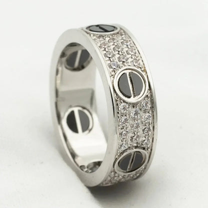 [CAT]LOVE RING 5.5MM DIAMONDS PAVED CERAMIC