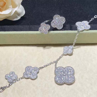 [VCA]CLOVER 6 MOTIFS SILVER DIAMOND BRACELET