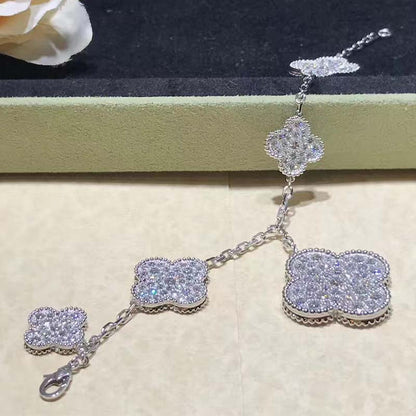 [VCA]CLOVER 6 MOTIFS SILVER DIAMOND BRACELET