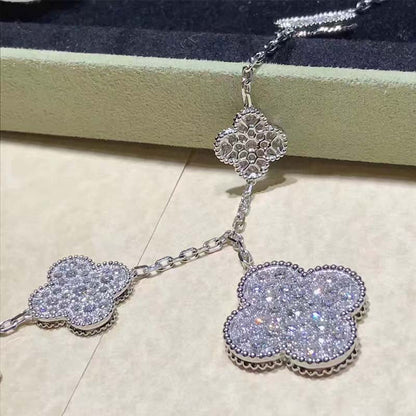 [VCA]CLOVER 6 MOTIFS SILVER DIAMOND BRACELET