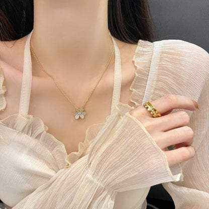 [Blar]FLOWER DIAMOND NECKLACE