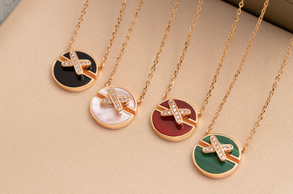 [Chau]JEUX DE PINK GOLD DIAMOND NECKLACE