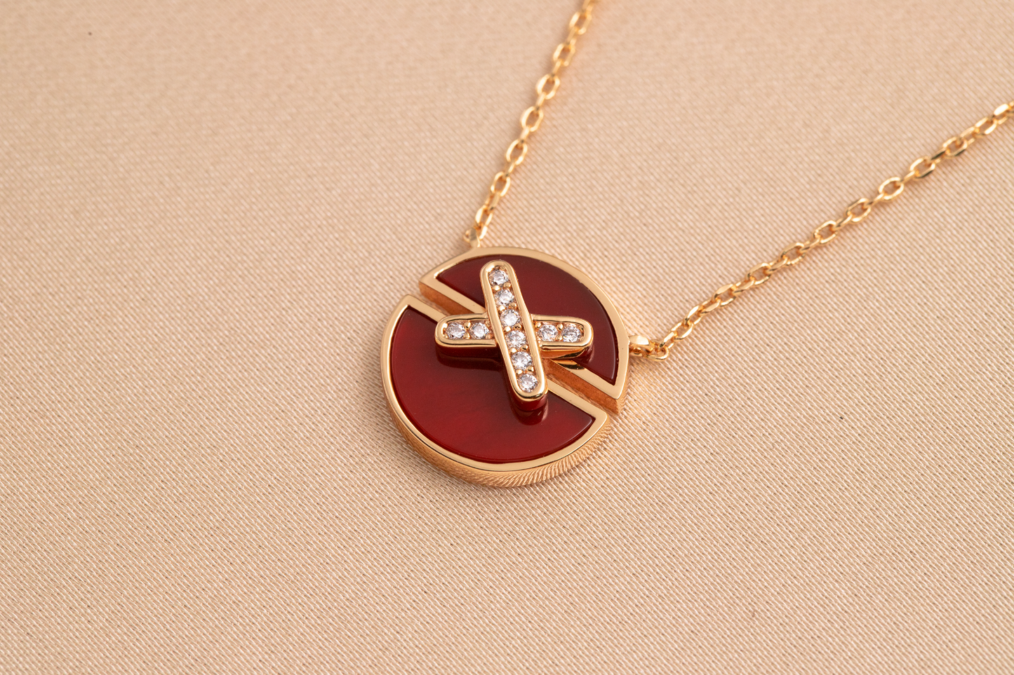 [Chau]JEUX DE PINK GOLD DIAMOND NECKLACE