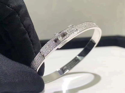 [Hmes]HM KELLY BRACELET IN SILVER AND FULL PAVE DIAMOND