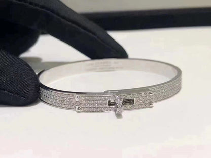 [Hmes]HM KELLY BRACELET IN SILVER AND FULL PAVE DIAMOND