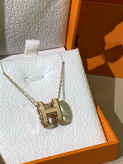 [Hmes]HM CLIC YELLOW ENAMEL GOLD NECKLACE