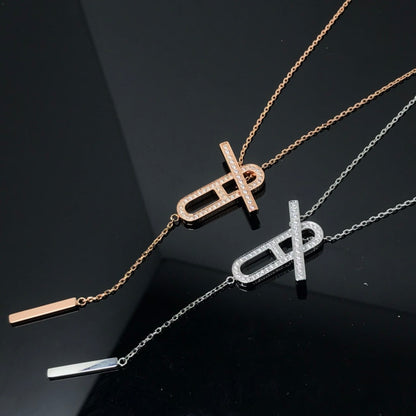 [Hmes]HM NECKLACE PLATINUM ROSE GOLD DIAMOND