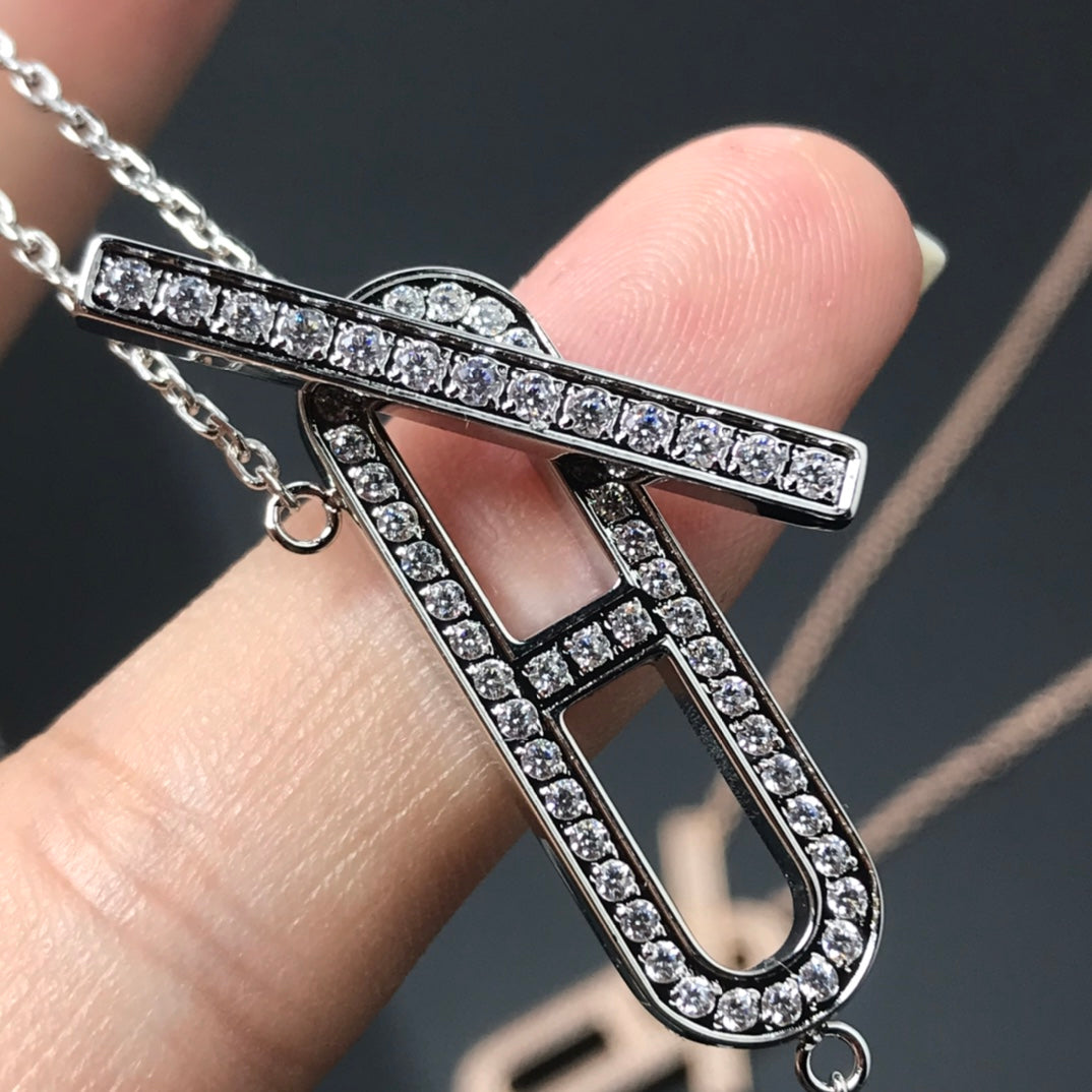 [Hmes]HM NECKLACE PLATINUM ROSE GOLD DIAMOND