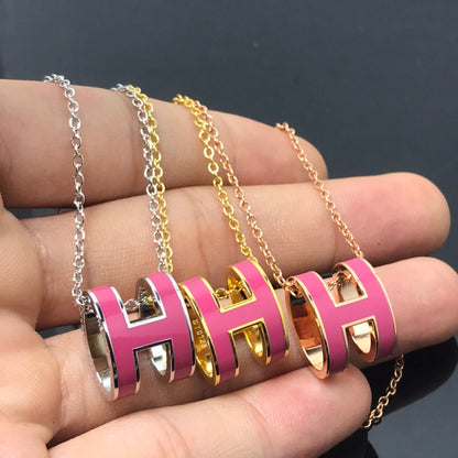 [Hmes]H NECKLACE PINK