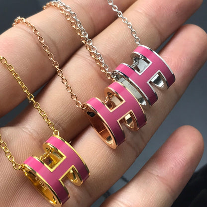 [Hmes]H NECKLACE PINK