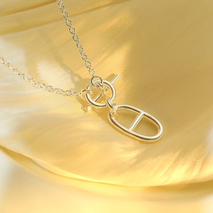 [Hmes]HM CHAINE D'ANCRE PENDANT NECKLACE STERLING SILVER