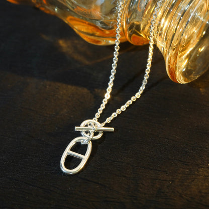 [Hmes]HM CHAINE D'ANCRE PENDANT NECKLACE STERLING SILVER