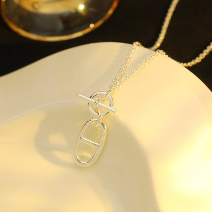 [Hmes]HM CHAINE D'ANCRE PENDANT NECKLACE STERLING SILVER