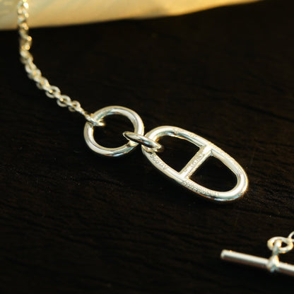 [Hmes]HM CHAINE D'ANCRE PENDANT NECKLACE STERLING SILVER