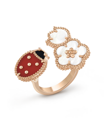 [VCA]LUCKY 3 MOTIF ROSE GOLD RING