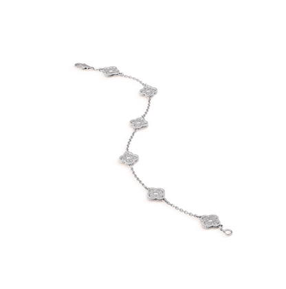 [VCA]CLOVER 6 MOTIF SILVER DIAMOND BRACELET