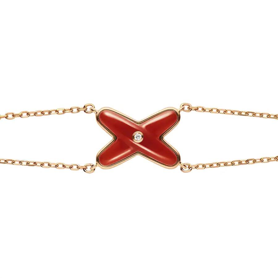 [Chau]JEUX BRACELET CARNELIAN PINK GOLD 1 DIAMOND