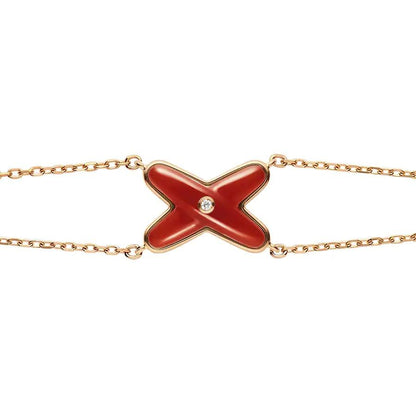 [Chau]JEUX BRACELET CARNELIAN PINK GOLD 1 DIAMOND