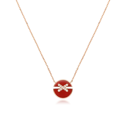 [Chau]JEUX DE ROSE GOLD DIAMOND NECKLACE