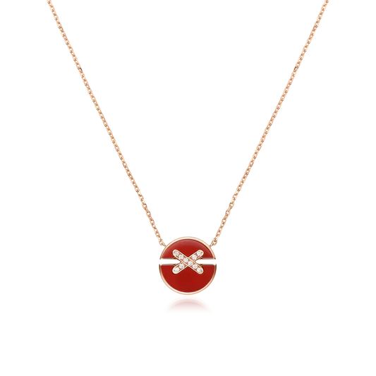 [Chau]JEUX DE ROSE GOLD DIAMOND NECKLACE