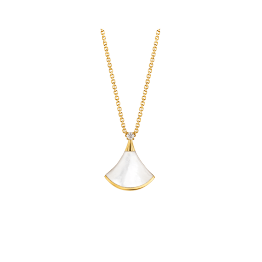 [Blar]DREAM NECKLACE WHITE MOP GOLD 1 DIAMOND