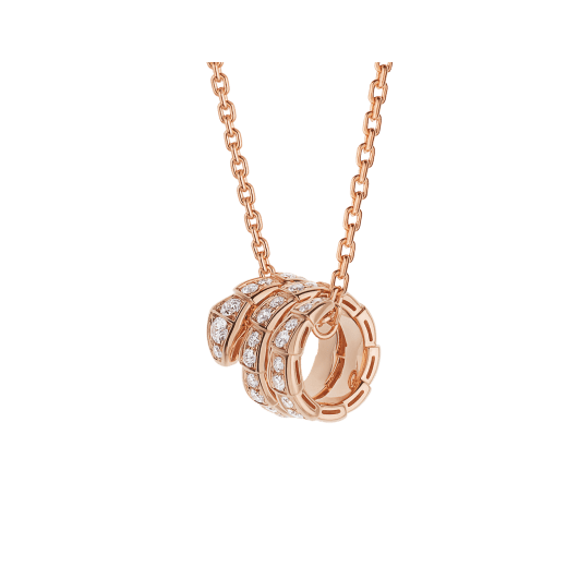 [Blar]SERPENTI PINK GOLD NECKLACE DOUBLE RING DIAMOND